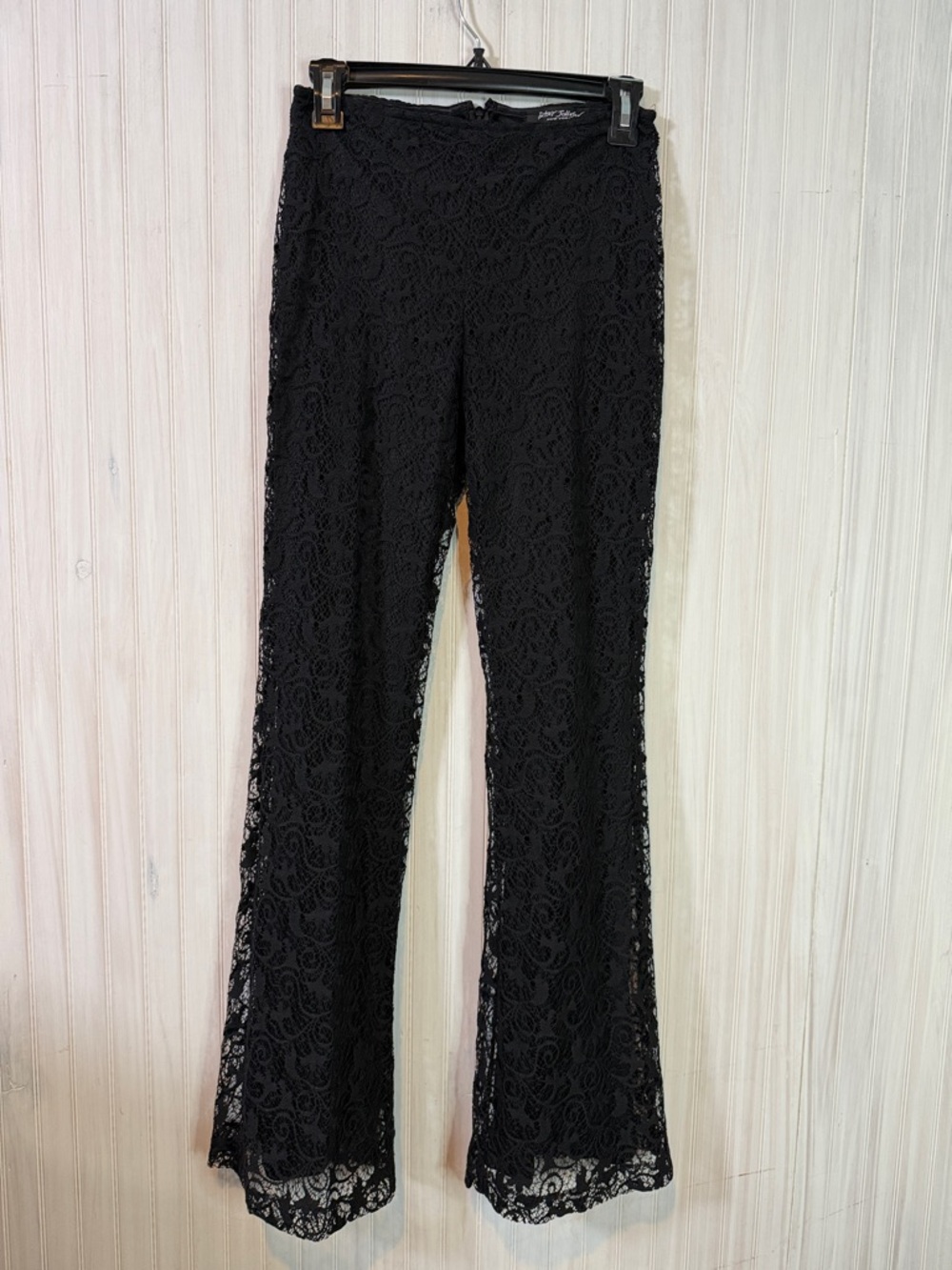 VINTAGE BETSY JOHNSON NEW YORK LACE LINED FLARE PANTS